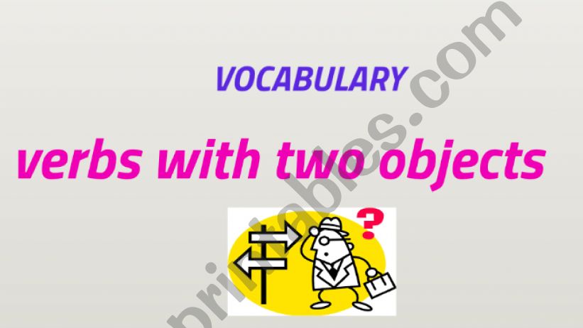 verbs with two objects powerpoint