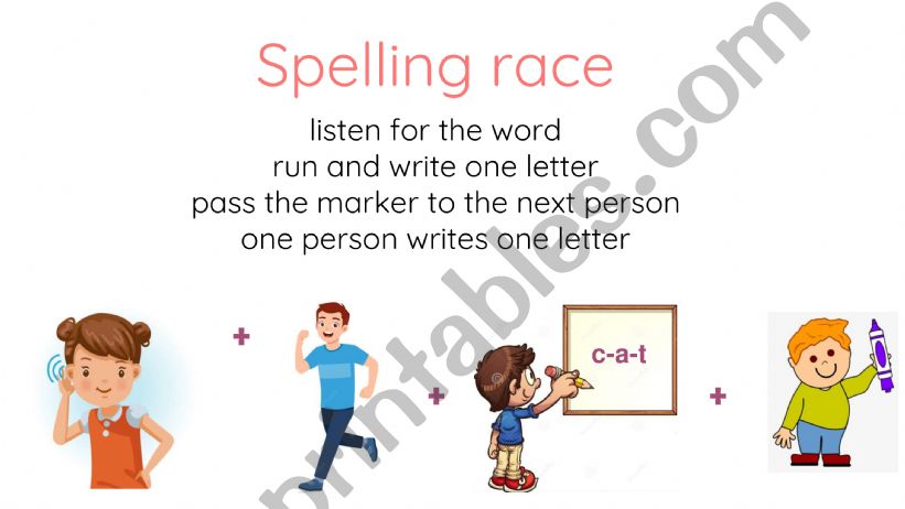 School subjects. Spelling race