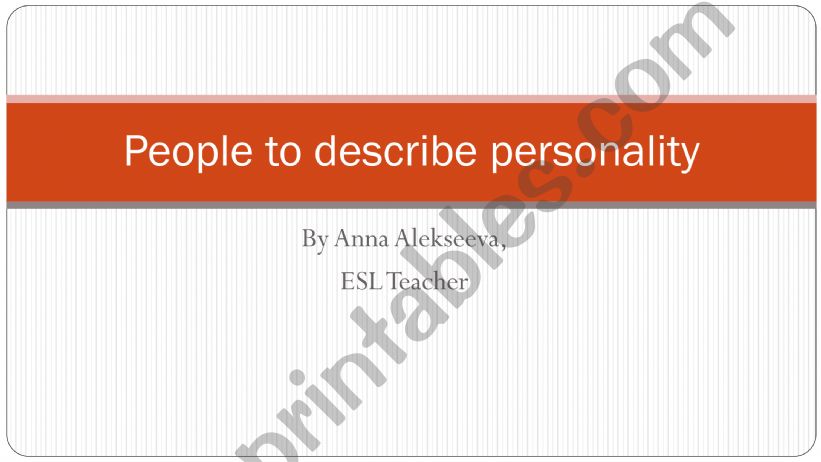 People to describe - personality