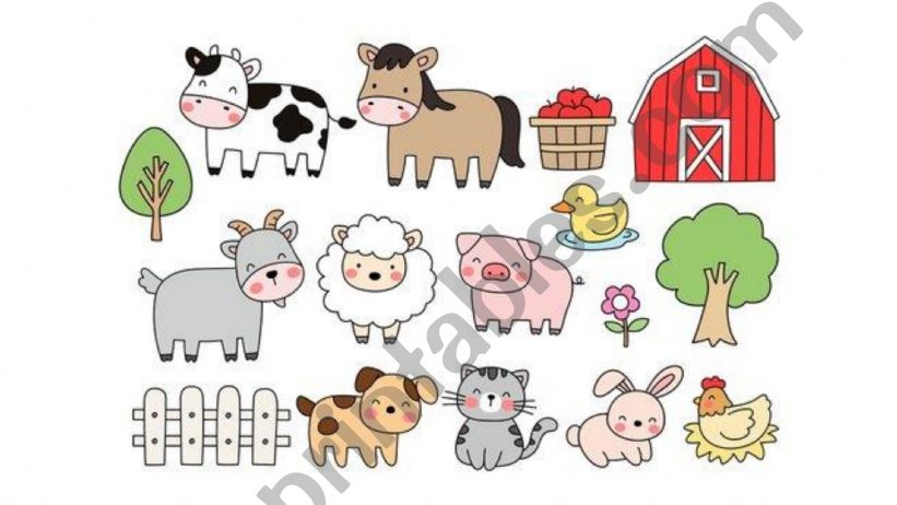 Farm animals Upside-down dictation