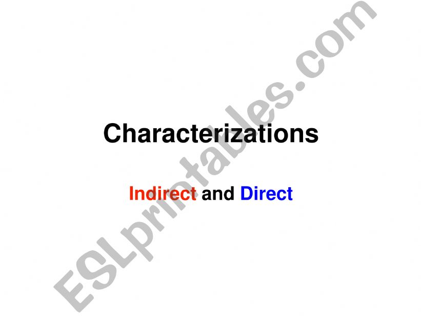 Characterization powerpoint