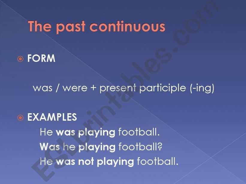 The Past Continuous powerpoint