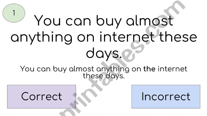 Spot the grammar mistakes  powerpoint