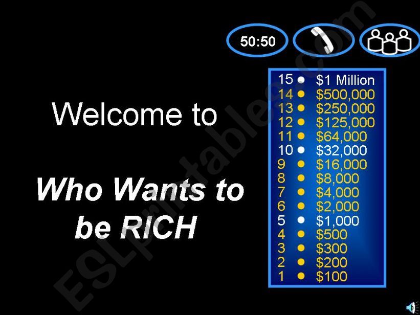 Who Wants to be RICH powerpoint