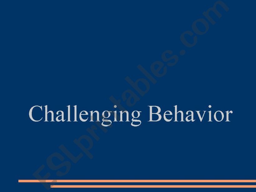 Challenging Behaviour powerpoint