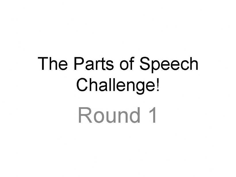 Parts of Speech PowerPoint Game