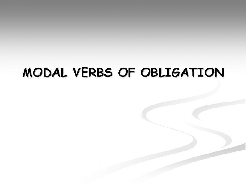 MODAL VERBS OF OBLIGATION powerpoint