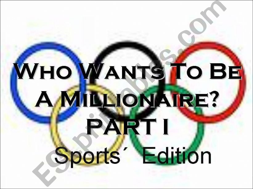 Who wants to be a millionaire? Sports Edition Part I