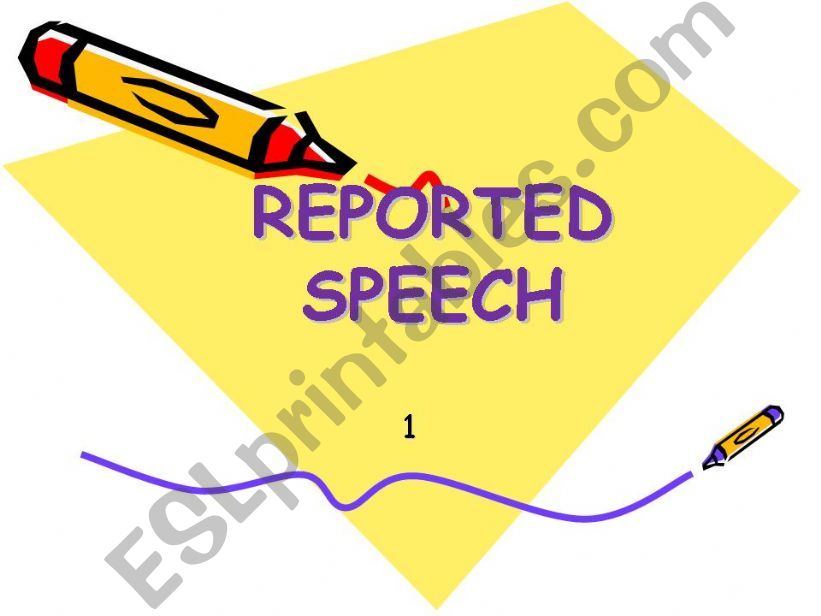 Reported Speech - Statements powerpoint