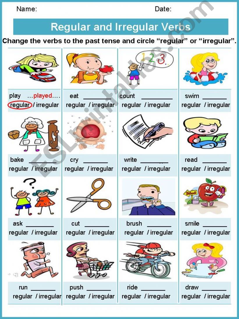 Regular and Irregular Verbs powerpoint