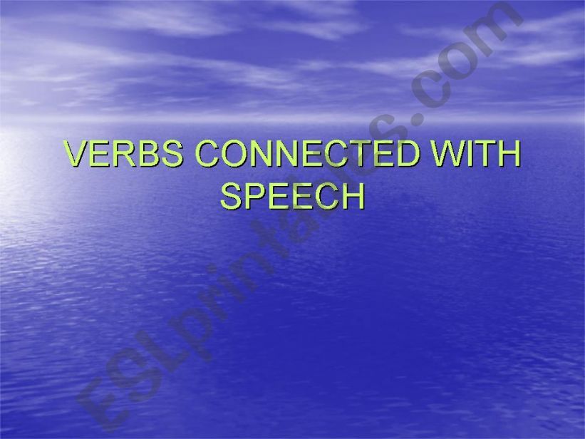 verbs connected wiyh speech powerpoint
