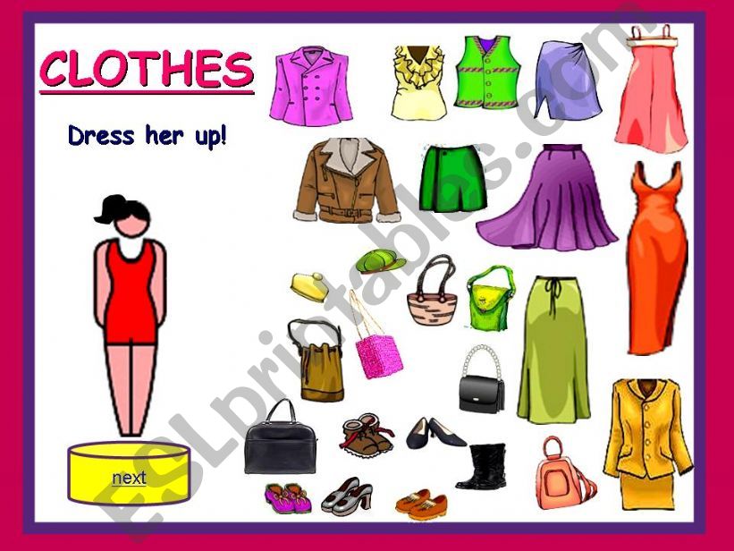 CLOTHES 1 (Dress her up) powerpoint