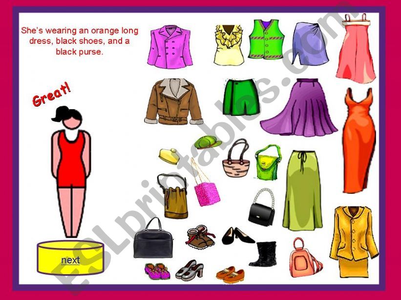 CLOTHES 2  (Dress her up) powerpoint