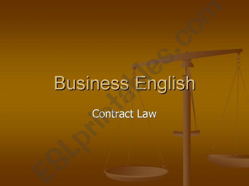 Business English: Contract Law