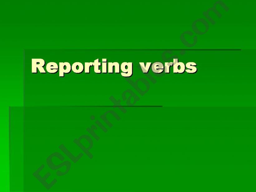 reporing verbs powerpoint
