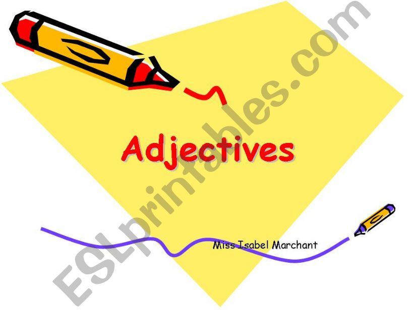 oder of adjevtives powerpoint