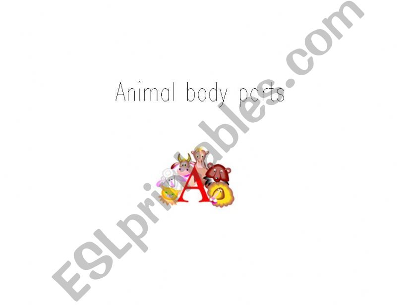 Animal body parts powerpoint