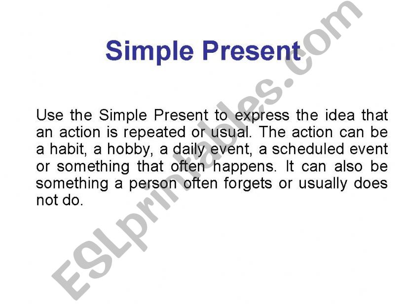 Simple Present powerpoint