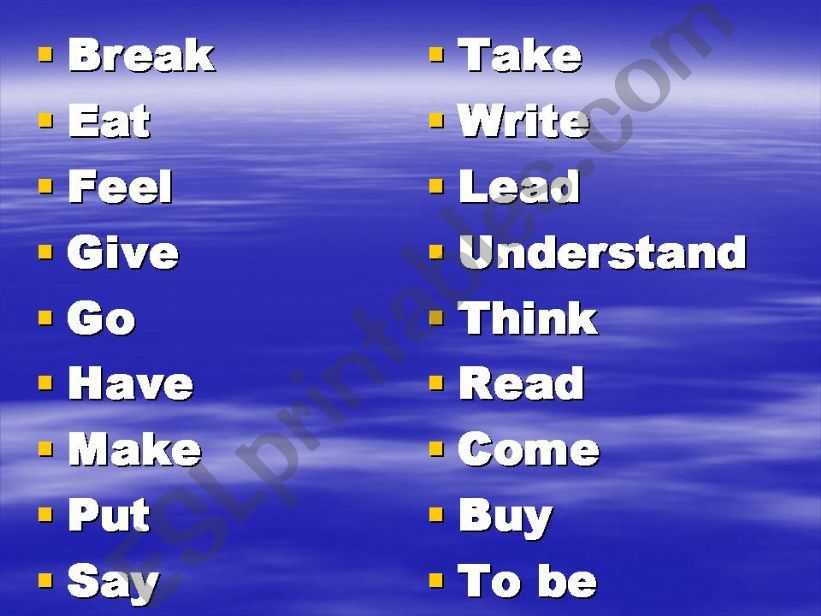 irregular verbs powerpoint