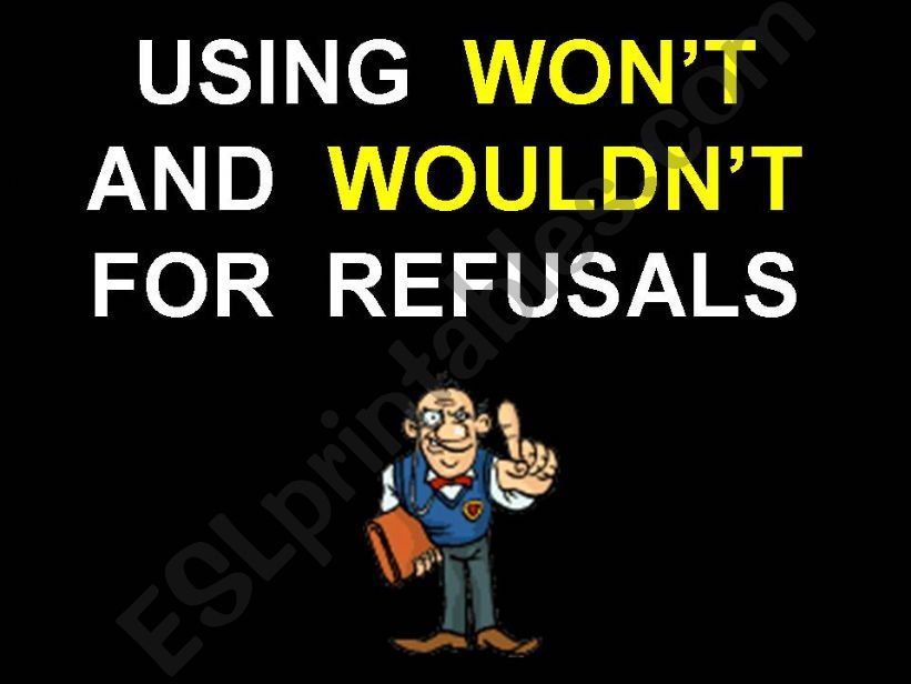 WONT AND WOULDNT - REFUSALS powerpoint