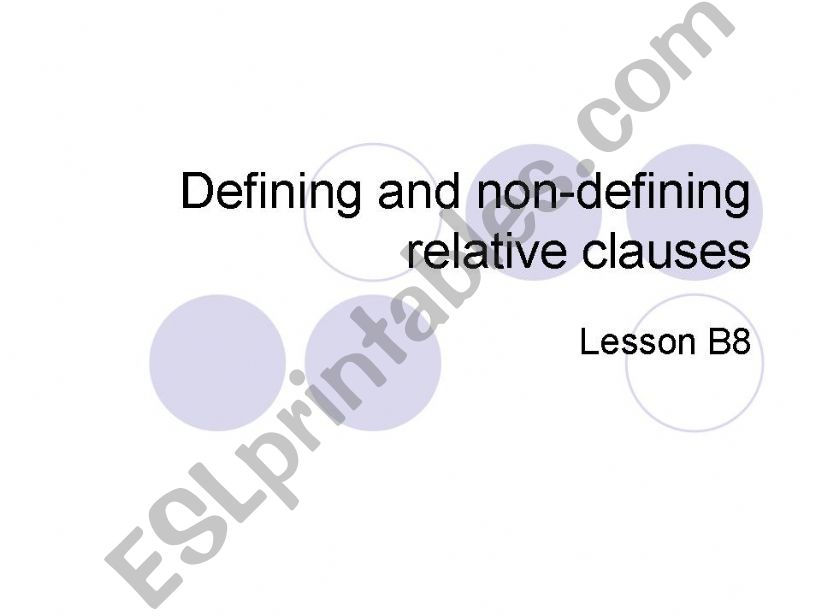 Defining and non-defining relative clauses