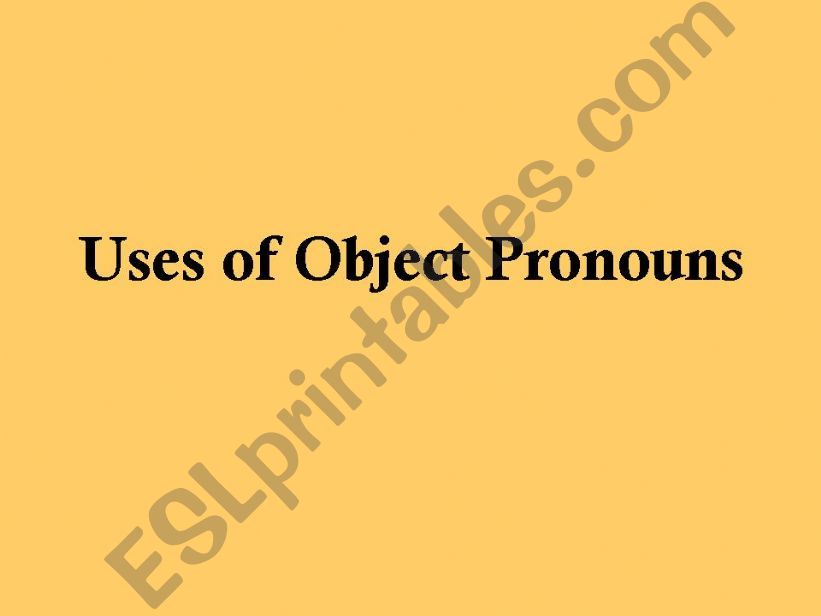 Object Pronouns powerpoint