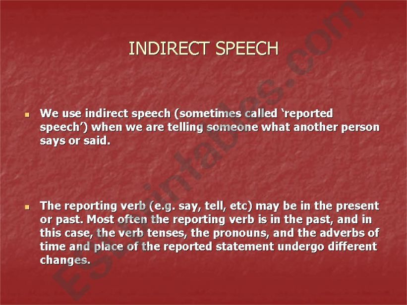 Indirect Speech powerpoint