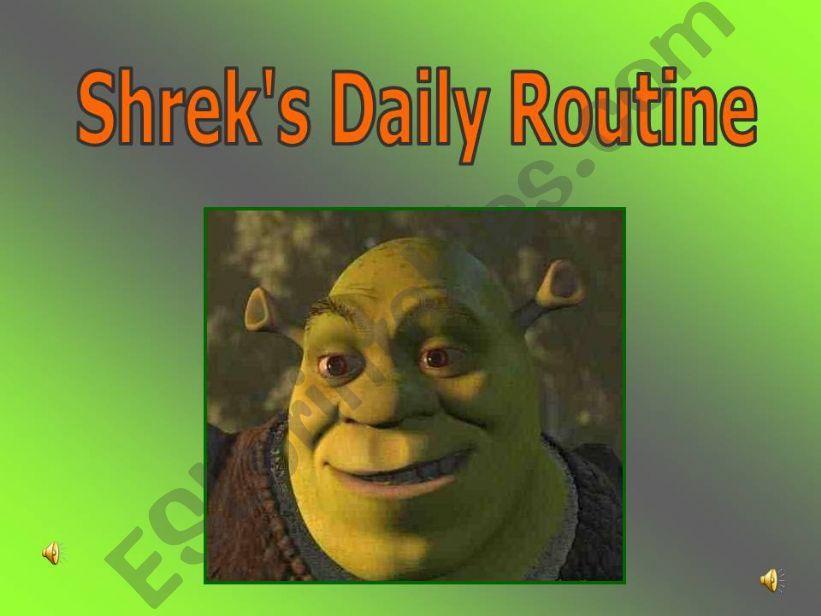 Shreks daily routine 1/4 powerpoint