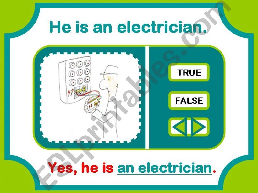 JOBS - TRUE/FALSE GAME powerpoint