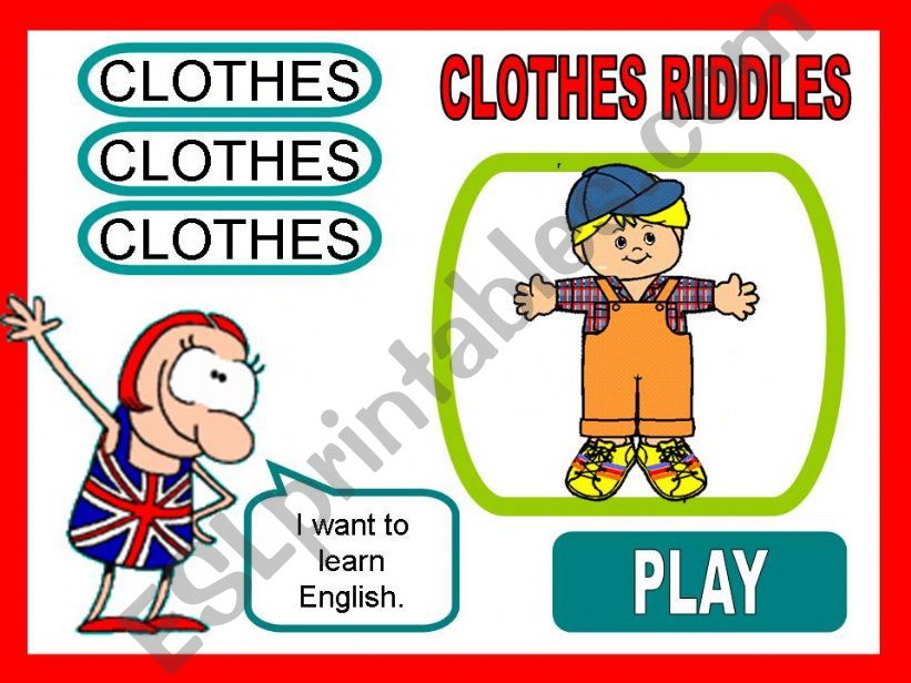 CLOTHES - GUESSING GAME powerpoint