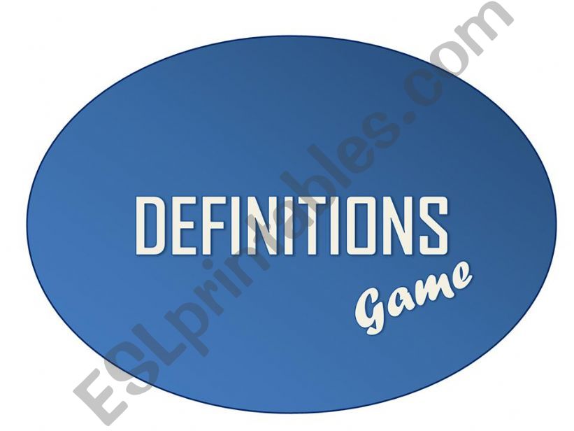 Definitions Game powerpoint