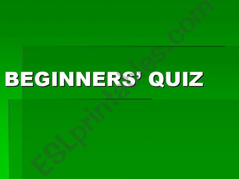 Beginners Quiz powerpoint