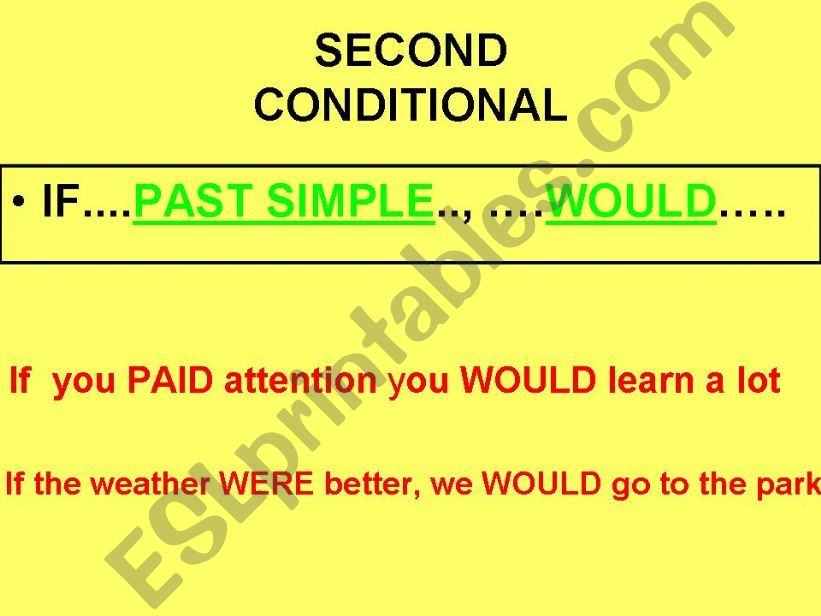 SECOND CONDITIONAL powerpoint