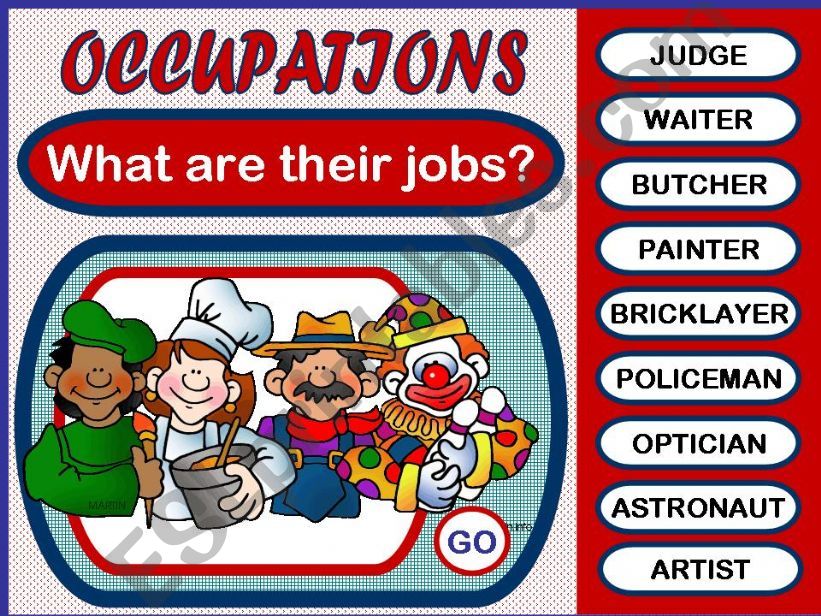 OCCUPATIONS - GAME powerpoint