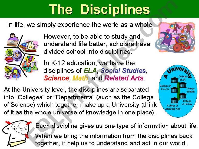 Explaining the Disciplines powerpoint