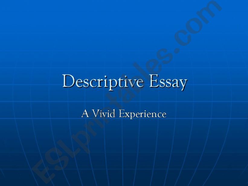 Descriptive Essay powerpoint