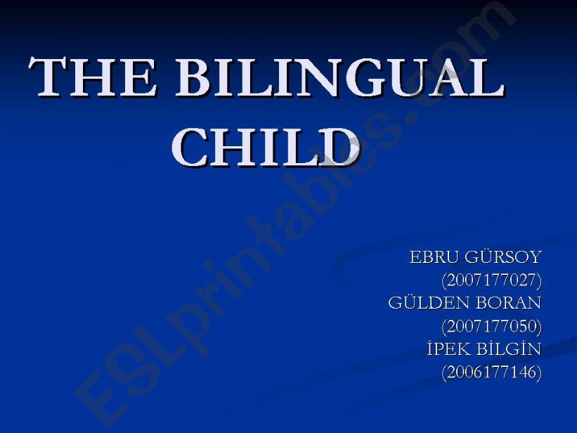 the bilingual child powerpoint