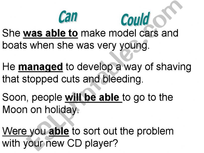 Can could be able to  powerpoint