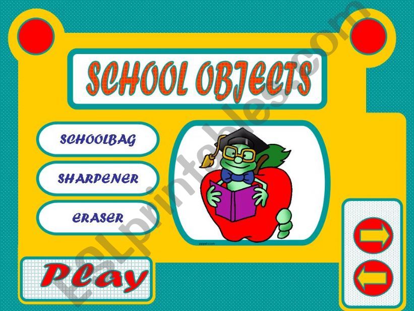 SCHOOL OBJECTS - GAME powerpoint
