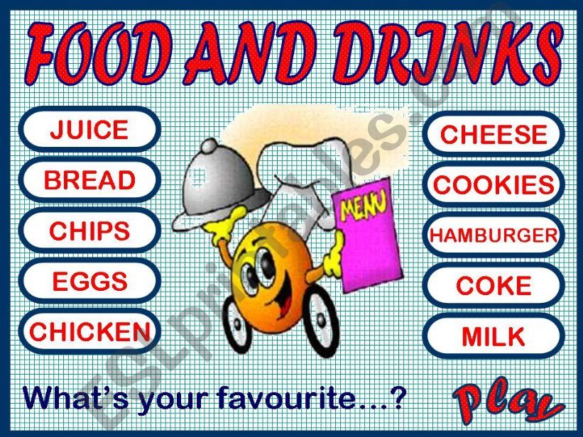 FOOD AND DRINKS - GAME powerpoint