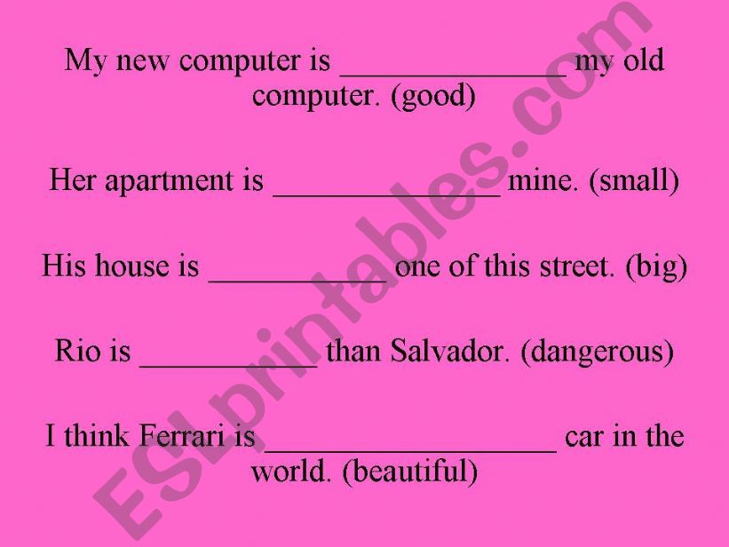 Comparatives/Superlatives powerpoint