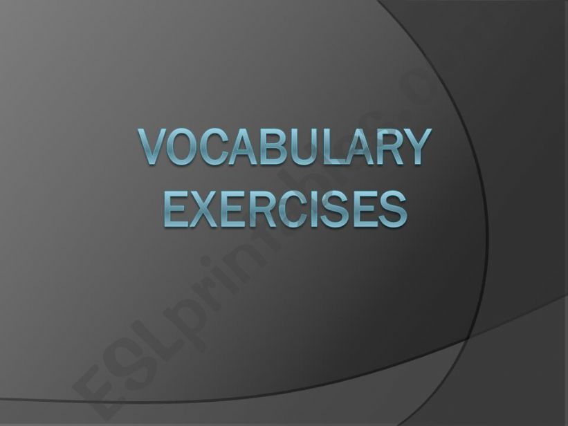 vocabulary exercises powerpoint