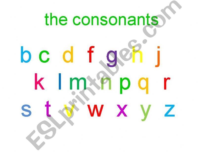 The consonants powerpoint