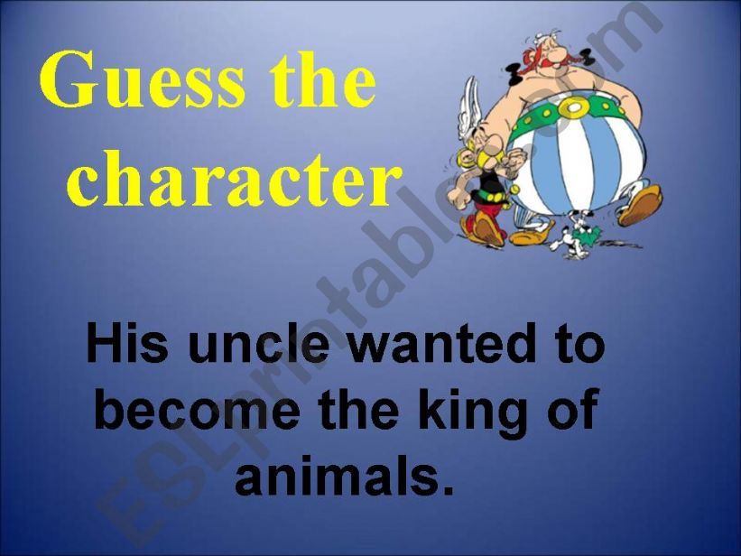 Guess the character powerpoint