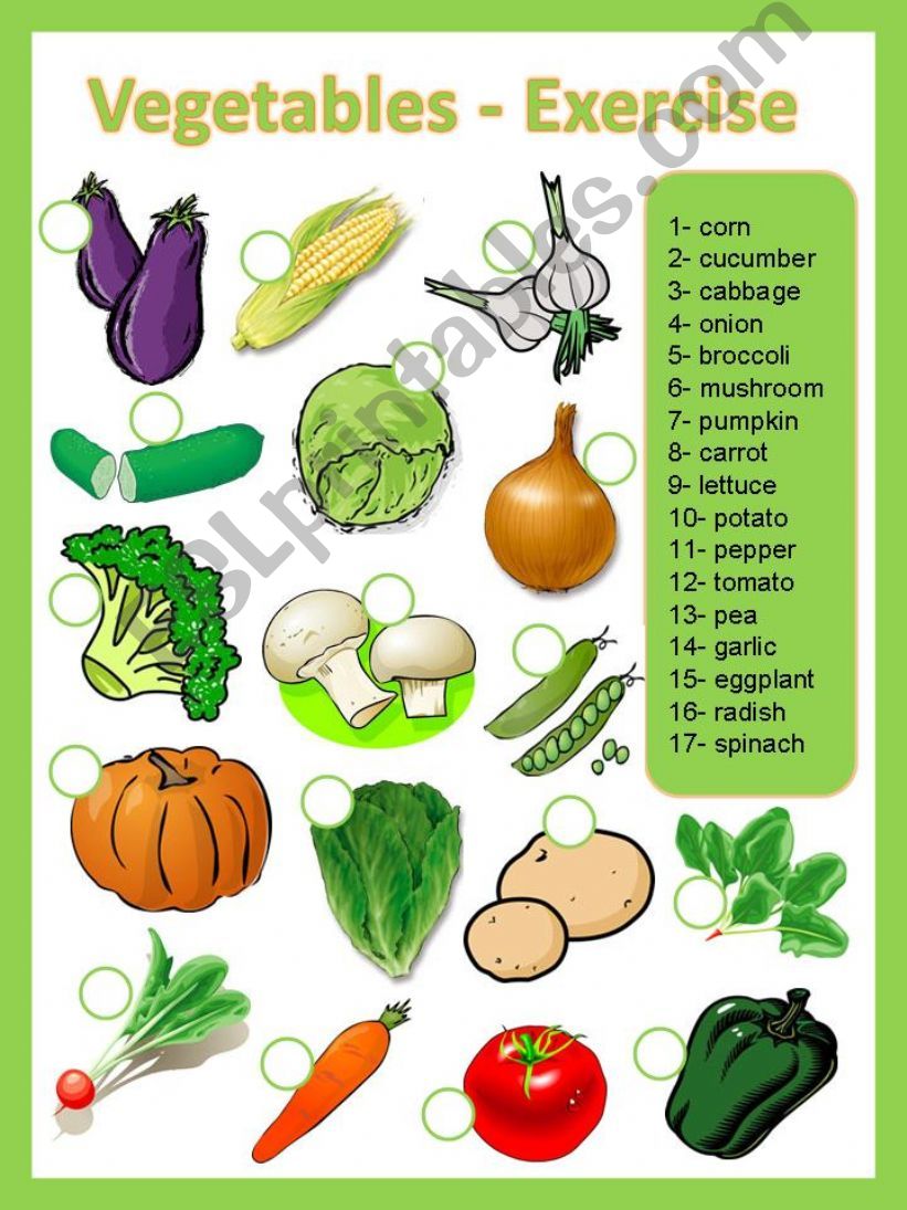 Vegetables - Exercise powerpoint