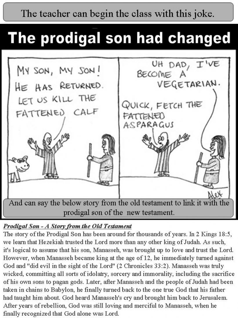 ESL English PowerPoints Worksheet On The Parable Of Prodigal Son