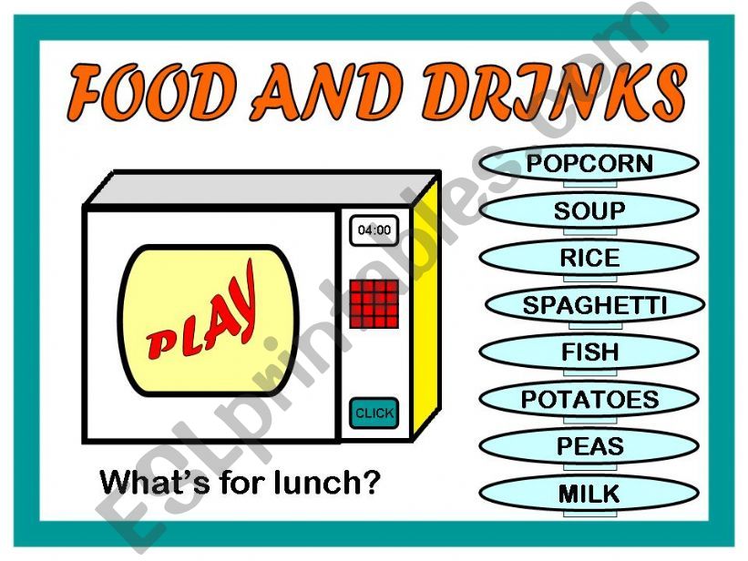 FOOD AND DRINKS - GAME powerpoint