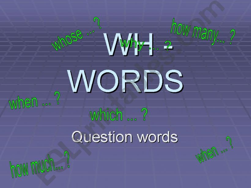 Wh-Words powerpoint