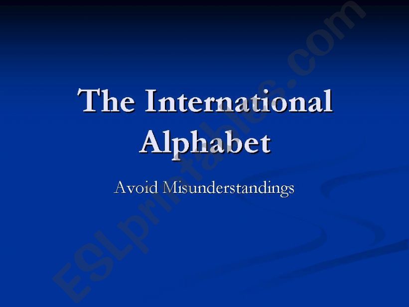 The International Alphabet powerpoint