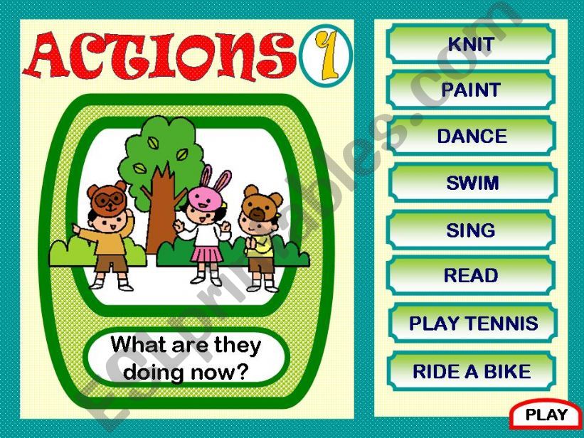 ACTIONS GAME - 1 powerpoint